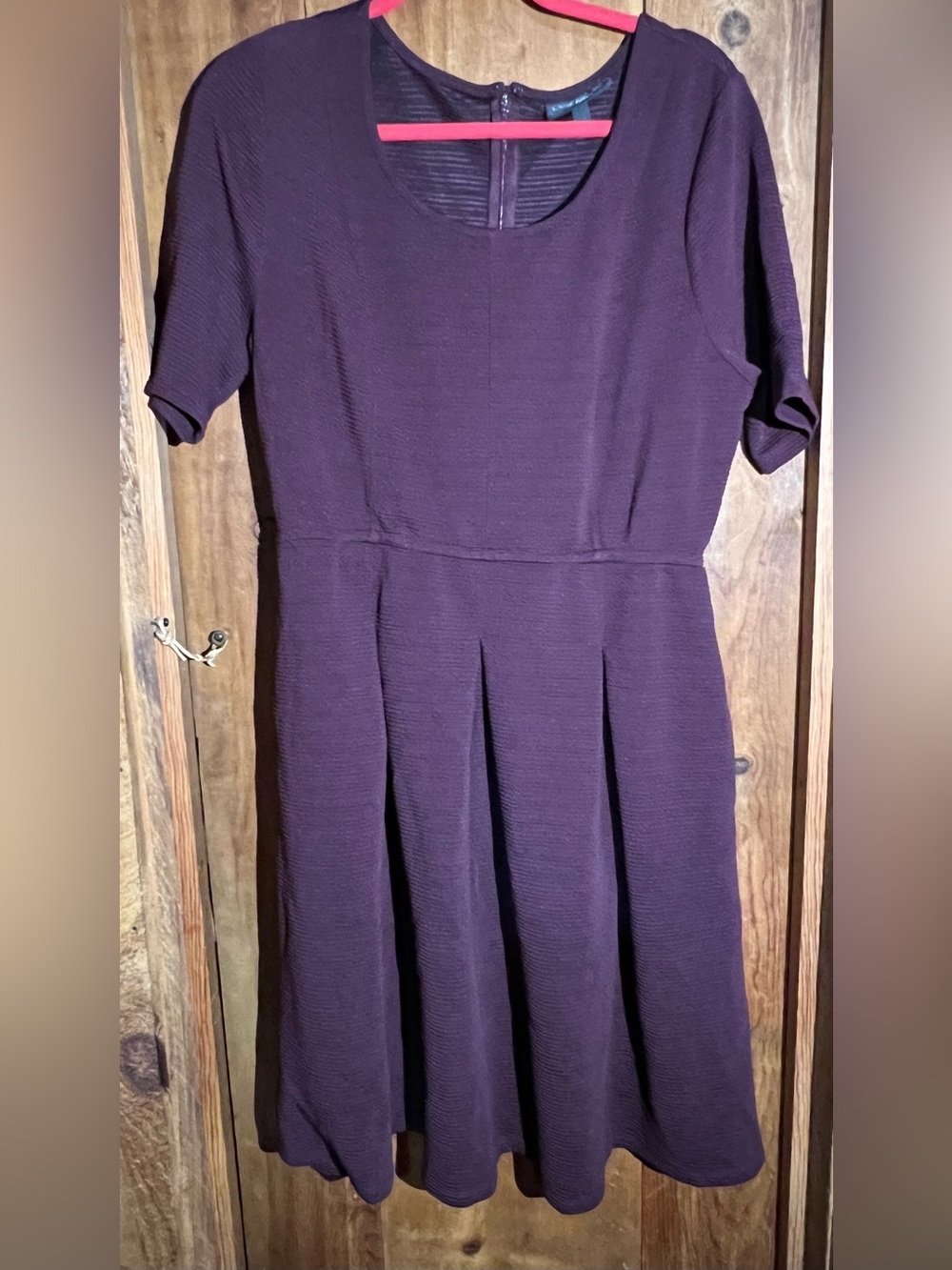 Lane Bryant Plum Scoop-Neck Fit & Flare Dress